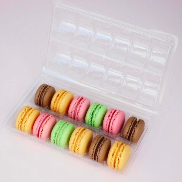 Klare Verpackung für 12 Macarons / 2 Stück